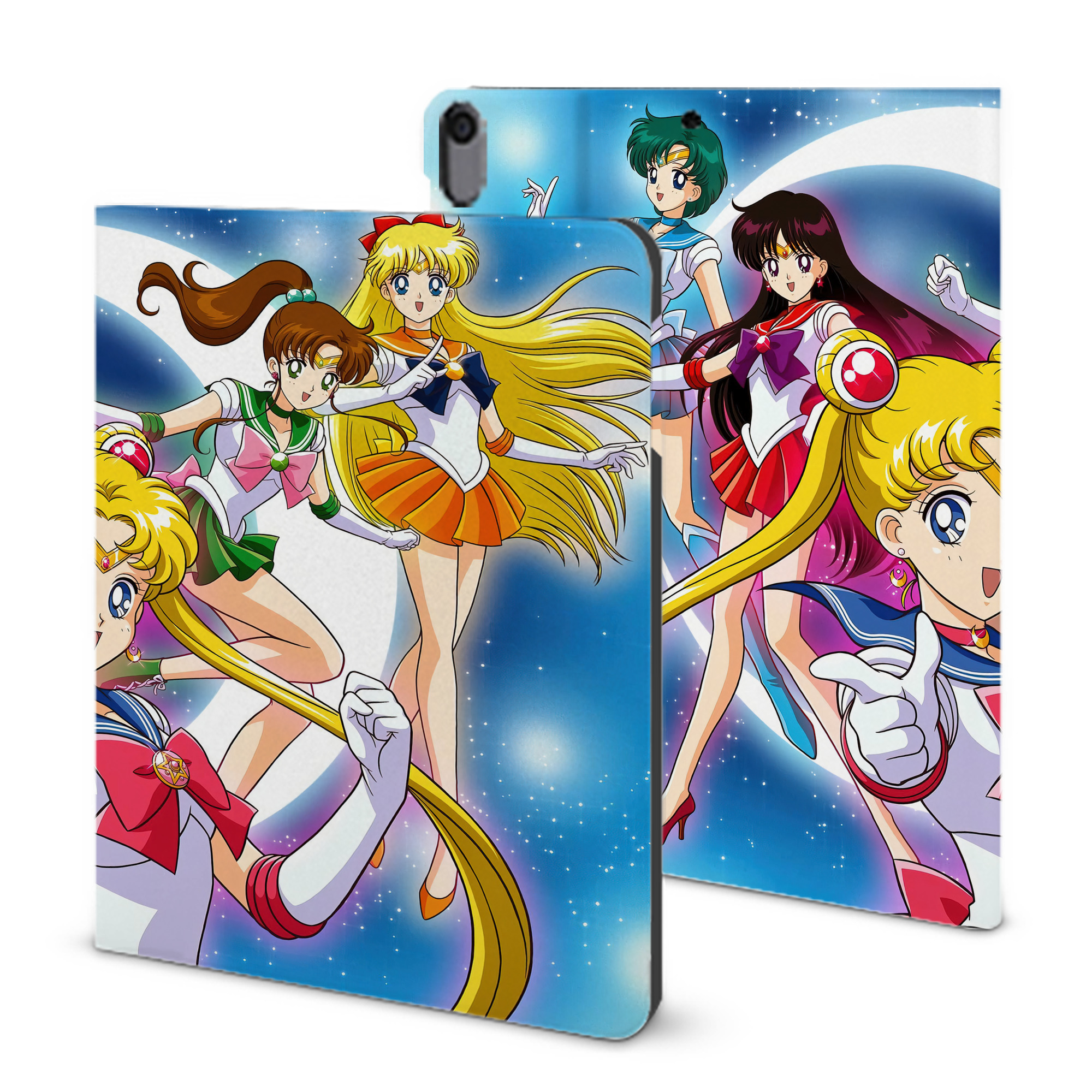 （画像用） 美少女戦士セーラームーン Sailor Moon IPad ケース ブック型 PUレザー TPU 耐衝撃 軽量 薄型 ペン収納なし 全面保護 IPad 各モデル対応